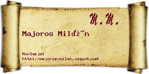 Majoros Milán névjegykártya